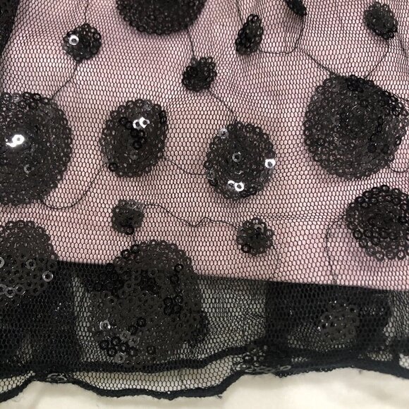 Disney D-Signed Black Pink Lace Sequins Skirt Size Large - Picture 3 of 4